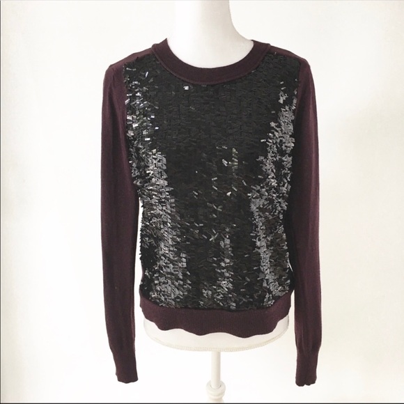 Diane Von Furstenberg Sweaters - DVF sequin Maryse sweater purple black Furstenberg